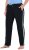 Ulla Popken Side Stripe Elastic Waist Joggers Black - Jeans & Byxor i Stora Storlekar – Plus Size - 
