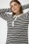 Kaffe Curve Miana Long Sleeve Polo Chalk with Black Stripe - Pikéer - 