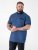 D555 Murray Printed Jacquard Collar & Cuff Short Sleeve Polo Blue - Pikétröjor - Stora pikétröjor - 2XL-8XL