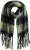 Ulla Popken Plaid Long Fringe Scarf Yellow Green - Accessoarer - 