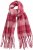 Ulla Popken Plaid Long Fringe Scarf Aubergine - Accessoarer - 