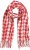 Ulla Popken Houndstooth Fringed Hem Scarf Salsa - Accessoarer - 
