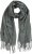 Ulla Popken Fringed Scarf Graphite Grey - Accessoarer - Halsdukar & scarves för dam