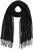 Ulla Popken Fringed Scarf Black - Accessoarer - Halsdukar & scarves för dam