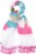 Ulla Popken Pink Lettering Border Print Scarf Snow White - Accessoarer - 