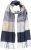 Ulla Popken Checked Fringed Hem Scarf Dark Putty - Accessoarer - 