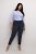 Kaffe Curve Leana Chinobyxor 7/8 Djup marinblå - Jeans & Byxor i Stora Storlekar – Plus Size - 