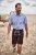 JP1880 Short Sleeve Check Print Traditional Shirt Blue - Skjortor - Stora skjortor - 2XL-8XL