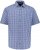 JP1880 Short Sleeve Check Print Traditional Shirt Blue - Skjortor - Stora skjortor - 2XL-8XL