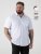 D555 Lucas Fläckavvisande Lättstruken Stretchskjorta med Kort Ärm Vit - Skjortor - Stora skjortor - 2XL-8XL