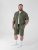 D555 Connor Stretch Cuban Collar Reosrt Short Sleeve Shirt Khaki - Skjortor - Stora skjortor - 2XL-8XL