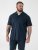 D555 Connor Stretch Cuban Collar Resort Short Sleeve Shirt Navy - Skjortor - Stora skjortor - 2XL-8XL