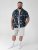 D555 Corden Hawaiian AOP Cuban Collar Resort Short Sleeve Navy - Kortärmade skjortor - Kortärmade Skjortor Stora Storlekar