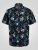 D555 Corden Hawaiian AOP Cuban Collar Resort Short Sleeve Navy - Kortärmade skjortor - Kortärmade Skjortor Stora Storlekar