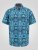 D555 Hawkins Printed Cuban Collar Resort Short Sleeve Shirt Teal - Skjortor - Stora skjortor - 2XL-8XL