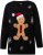 Ulla Popken Gingerbread Man Christmas Sweater Black - Collegetröjor & hoodies - 