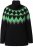 Ulla Popken Neon Alpine Pattern Long Sleeve Turtleneck Sweater Apple Green - Collegetröjor & hoodies - 