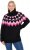 Ulla Popken Neon Alpine Pattern Long Sleeve Turtleneck Sweater Light Pink - Collegetröjor & hoodies - 