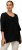 Ulla Popken Oversized 3/4 Sleeve V-Neck Sweater Black - Collegetröjor & hoodies - 
