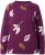 Ulla Popken Eco Cotton Leaf Pattern Long Sleeve Sweater Forest Berry - Collegetröjor & hoodies - 