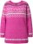 Ulla Popken Norwegian Style Pastel Tone Long Sleeve Sweater Summer Berry - Collegetröjor & hoodies - 