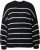 Ulla Popken Oversized Striped Balloon Sleeve Sweater Black - Collegetröjor & hoodies - 
