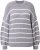 Ulla Popken Oversized Striped Balloon Sleeve Sweater Grey Melange - Collegetröjor & hoodies - 