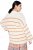 Ulla Popken Oversized Striped Balloon Sleeve Sweater Off-White - Collegetröjor & hoodies - 