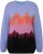 Ulla Popken Long Sleeve Knit Mountain Range Sweater Bright Purple - Collegetröjor & hoodies - 
