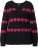 Ulla Popken Heart Print Long Sleeve V-Neck Sweater Black - Collegetröjor & hoodies - 