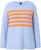 Ulla Popken Striped Long Sleeve Sweater Sky Blue - Collegetröjor & hoodies - 
