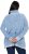 Ulla Popken Blanket Stitch Oversized Turtleneck Sweater Dove Blue - Collegetröjor & hoodies - 
