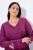 Ulla Popken Soft Fine Knit Pullover V-Neck Sweatshirt Dark Lilac - Collegetröjor & hoodies - Mjuka tröjor och hoodies i stora storlekar