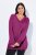 Ulla Popken Soft Fine Knit Pullover V-Neck Sweatshirt Dark Lilac - Collegetröjor & hoodies - Mjuka tröjor och hoodies i stora storlekar