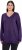Ulla Popken Soft Fine Knit Pullover V-Neck Sweatshirt Deep Violet - Collegetröjor & hoodies - 