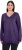 Ulla Popken Casual V-Neck Long Sleeve Sweater Deep Violet - Collegetröjor & hoodies - 