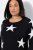 Ulla Popken Glitter Stars Soft Knit Sweater Black - Collegetröjor & hoodies - Mjuka tröjor och hoodies i stora storlekar