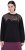 Ulla Popken Tulle Panel Sweatshirt Black - Collegetröjor & hoodies - 