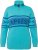 Ulla Popken Apres Ski Long Sleeve Troyer Collar Sweater Bright Turquoise - Collegetröjor & hoodies - 