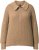 Ulla Popken Two-Tone Mixed Knit Troyer Collar Sweater Caramel - Collegetröjor & hoodies - 