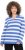 Ulla Popken Striped Polo Collar Long Sleeve Sweater Aegean Blue - Collegetröjor & hoodies - 