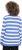 Ulla Popken Striped Polo Collar Long Sleeve Sweater Aegean Blue - Collegetröjor & hoodies - 