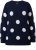 Ulla Popken Fluffy Polka Dot Sweater Ink Blue - Collegetröjor & hoodies - 