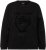 Ulla Popken Flock Print Long Sleeve Crew Neck Sweatshirt Black - Collegetröjor & hoodies - 