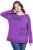 Ulla Popken Magnifique Split Style Sweatshirt Purple - Collegetröjor & hoodies - 