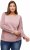 Ulla Popken Mixed Knit Patch Look Sweatshirt Old Pink - Collegetröjor & hoodies - 