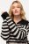 Ulla Popken Striped Troyer Collar Sweater Black - Collegetröjor & hoodies - Mjuka tröjor och hoodies i stora storlekar