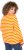 Ulla Popken Striped Drawstring Hem Sweatshirt Orange - Collegetröjor & hoodies - 