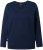 Ulla Popken Stripe Panel Long Sleeve V-Neck Sweatshirt Navy - Collegetröjor & hoodies - 