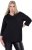 Ulla Popken Decorative Chain Collar Sweatshirt Black - Collegetröjor & hoodies - 